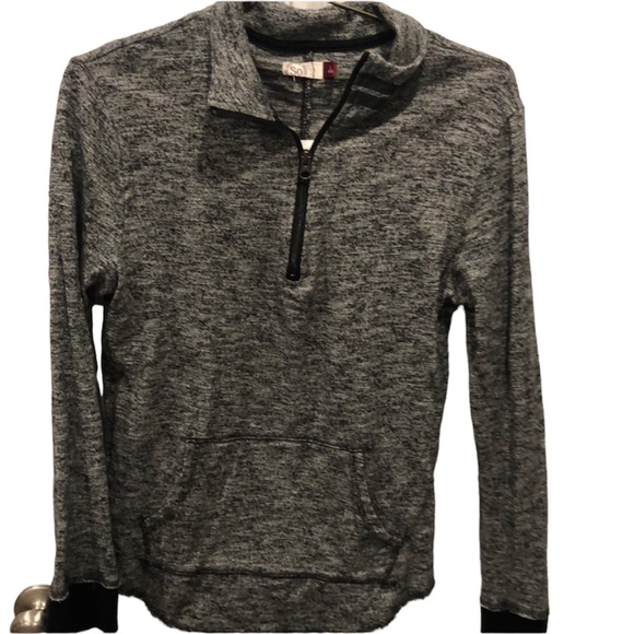 SO Tops - SO size large gray zipper polo long sleeve shirt